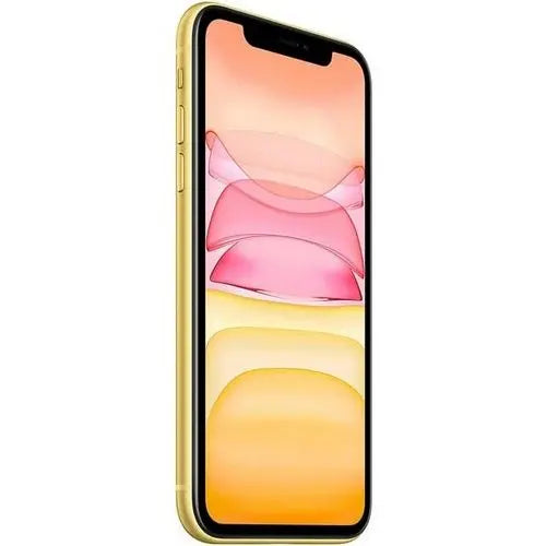 Yellow refurbished iPhone 11 side view
