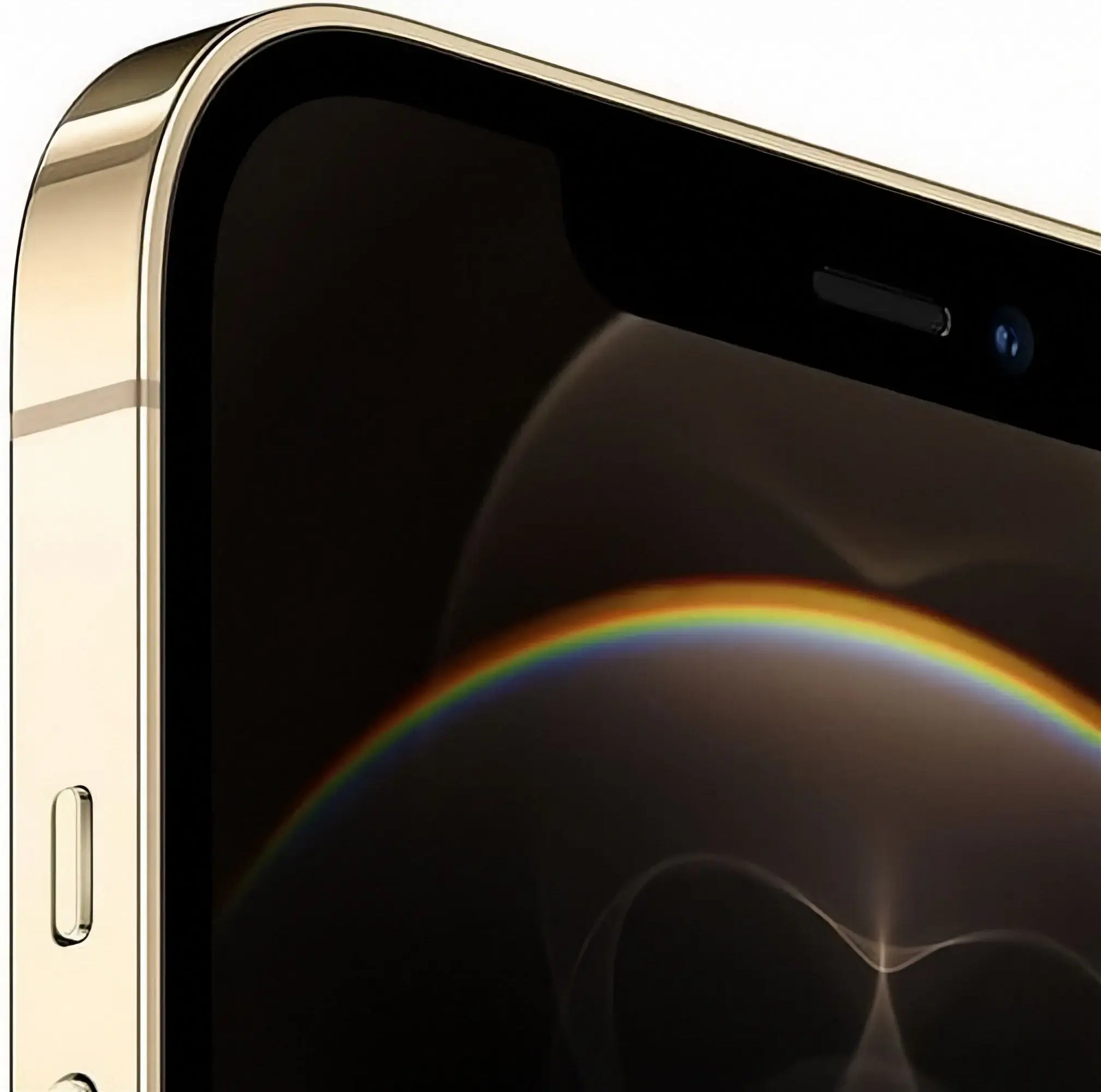 Refurbished iPhone 12 Pro in Gold - Front and rear view. Shop direct.