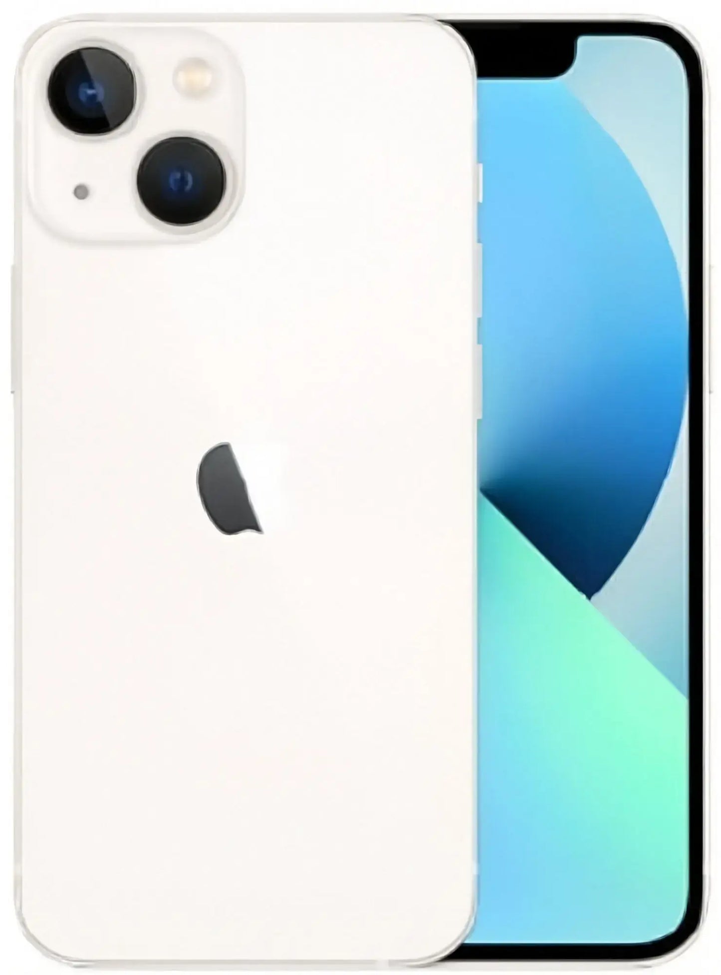 Refurbished iPhone 13 in Starlight - Front and back view. View our complete in-house certified UK collection. Shop direct.