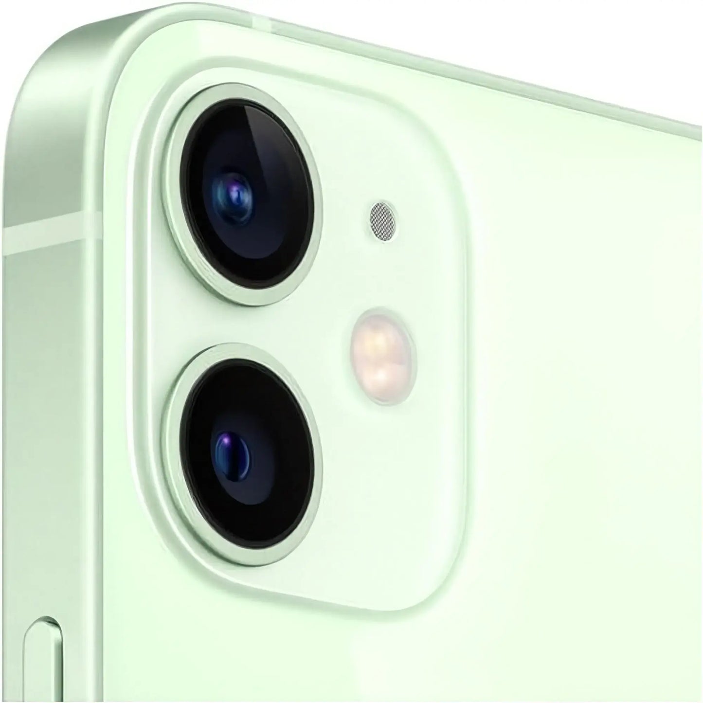 Refurbished iPhone 12 in Green - camera view. View our complete in-house certified collection. Shop direct.
