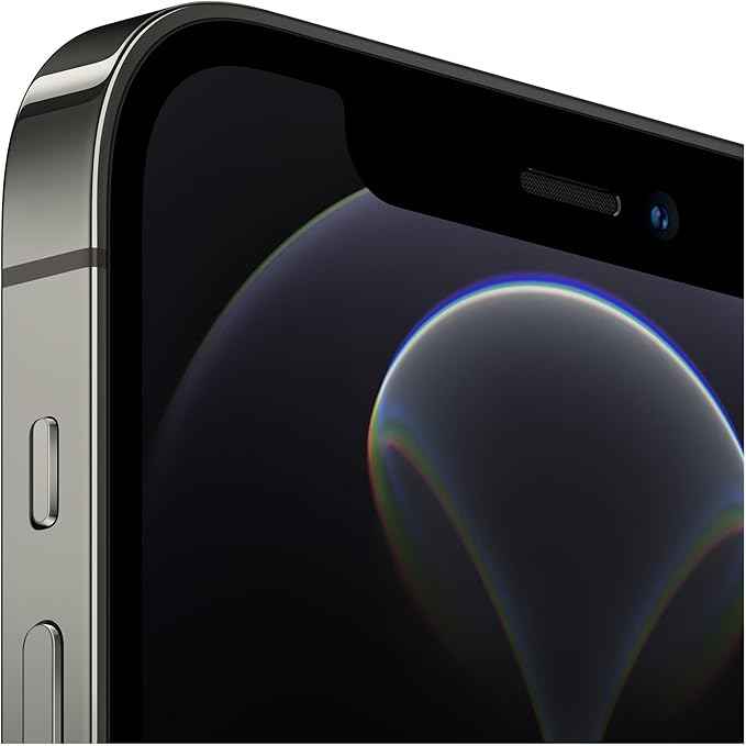 Refurbished iPhone 12 Pro Max in Graphite - side and rear view. Shop direct.