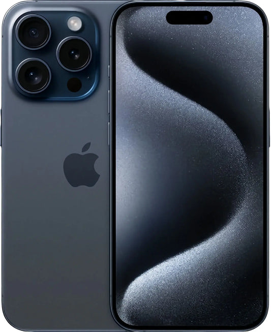 Refurbished iPhone 15 Pro in blue titanium 